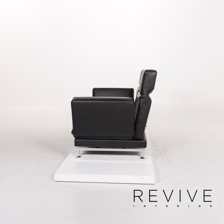 Brühl Moule Leder Sofa Schwarz Zweisitzer Funktion Relaxfunktion Couch #12308