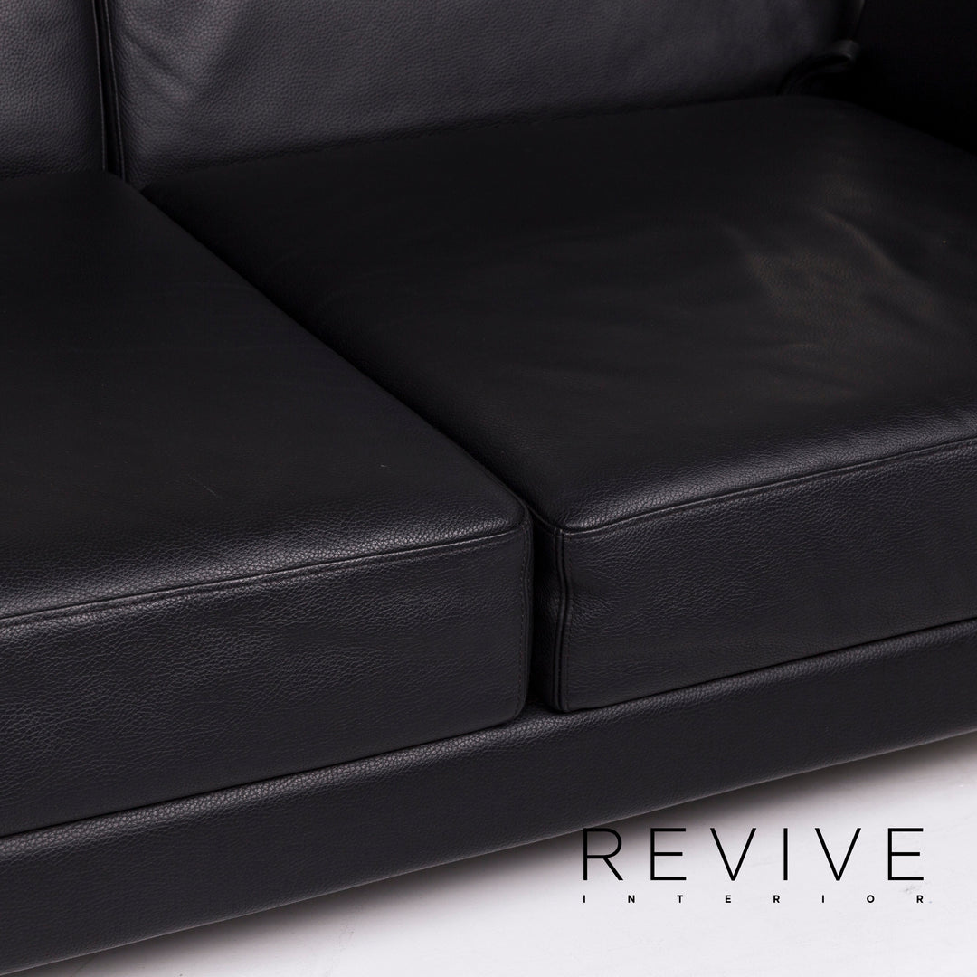 Brühl Moule Leder Sofa Schwarz Zweisitzer Funktion Relaxfunktion Couch #12308