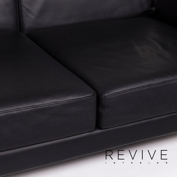 Brühl Moule Leder Sofa Schwarz Zweisitzer Funktion Relaxfunktion Couch #12308