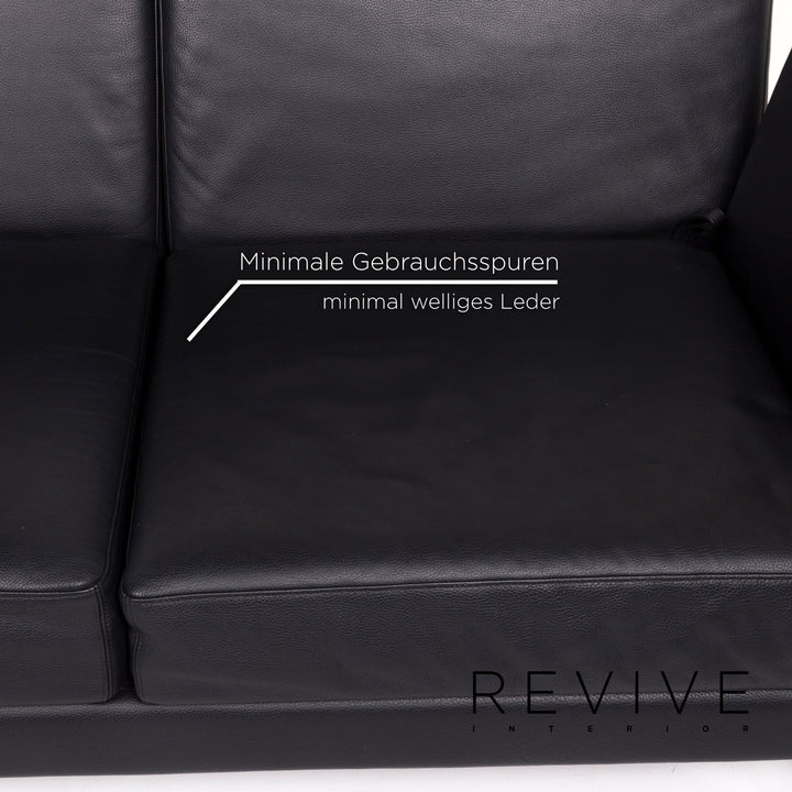 Brühl Moule Leder Sofa Schwarz Zweisitzer Funktion Relaxfunktion Couch #12308
