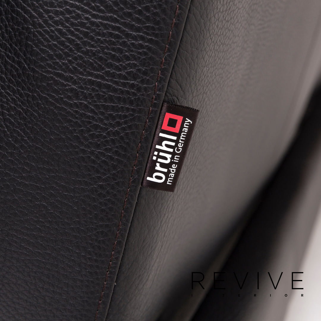 Brühl Moule Leder Sofa Schwarz Zweisitzer Funktion Relaxfunktion Couch #12308
