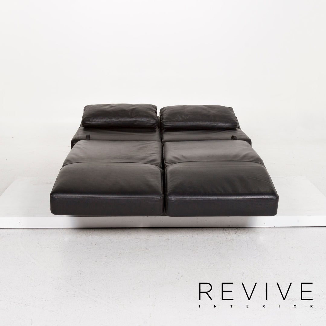 Brühl Moule Leder Sofa Schwarz Zweisitzer Funktion Schlaffunktion Relaxfunktion Schlafsofa Couch #12537