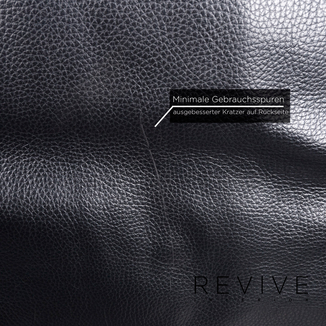 Brühl Moule Leder Sofa Schwarz Zweisitzer Funktion Schlaffunktion Relaxfunktion Schlafsofa Couch #12537