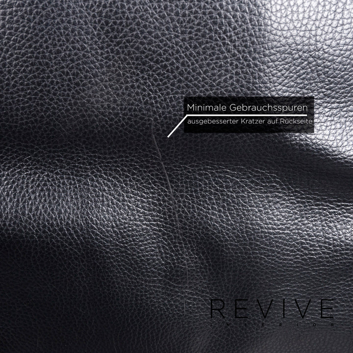 Brühl Moule Leder Sofa Schwarz Zweisitzer Funktion Schlaffunktion Relaxfunktion Schlafsofa Couch #12537