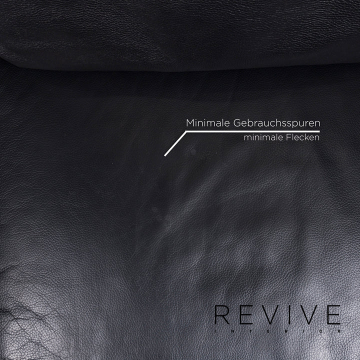 Brühl Moule Leder Sofa Schwarz Zweisitzer Funktion Schlaffunktion Relaxfunktion Schlafsofa Couch #12537