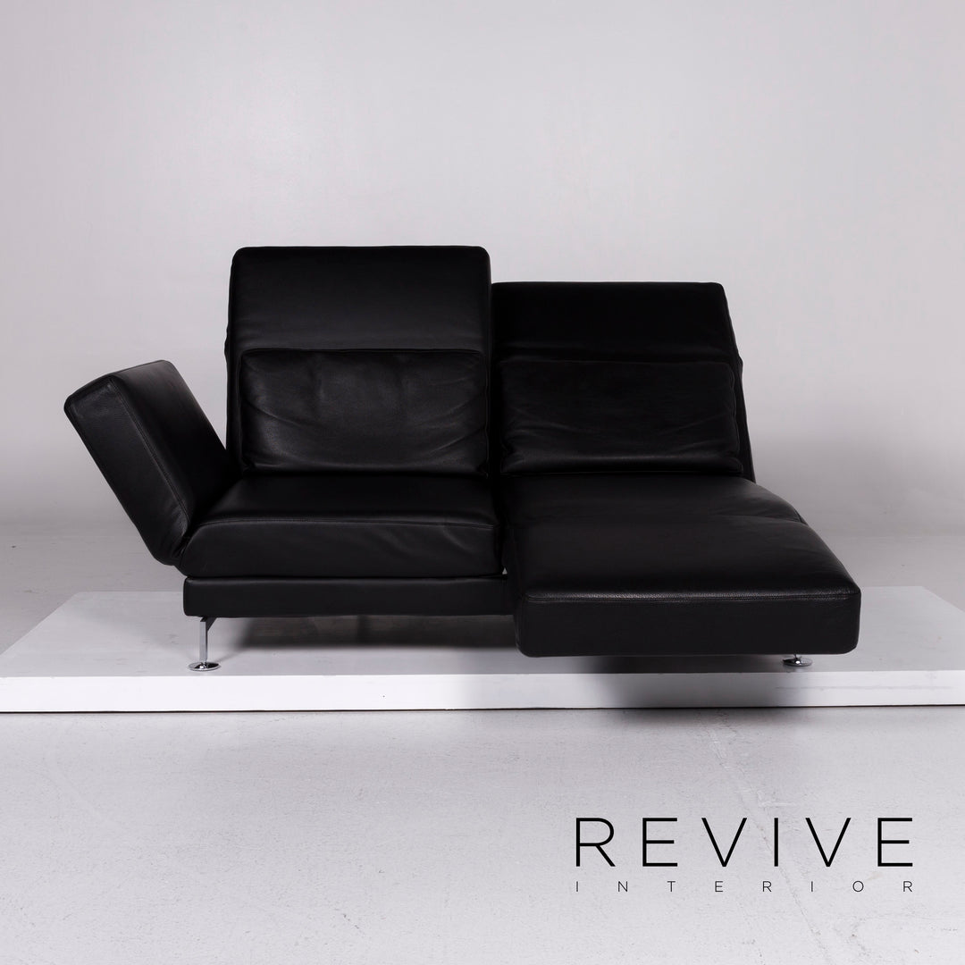 Brühl Moule Leder Sofa Schwarz Zweisitzer inkl. Funktion #10775