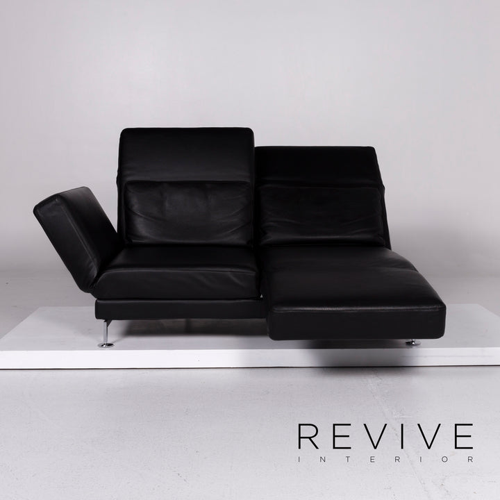 Brühl Moule Leder Sofa Schwarz Zweisitzer inkl. Funktion #10775