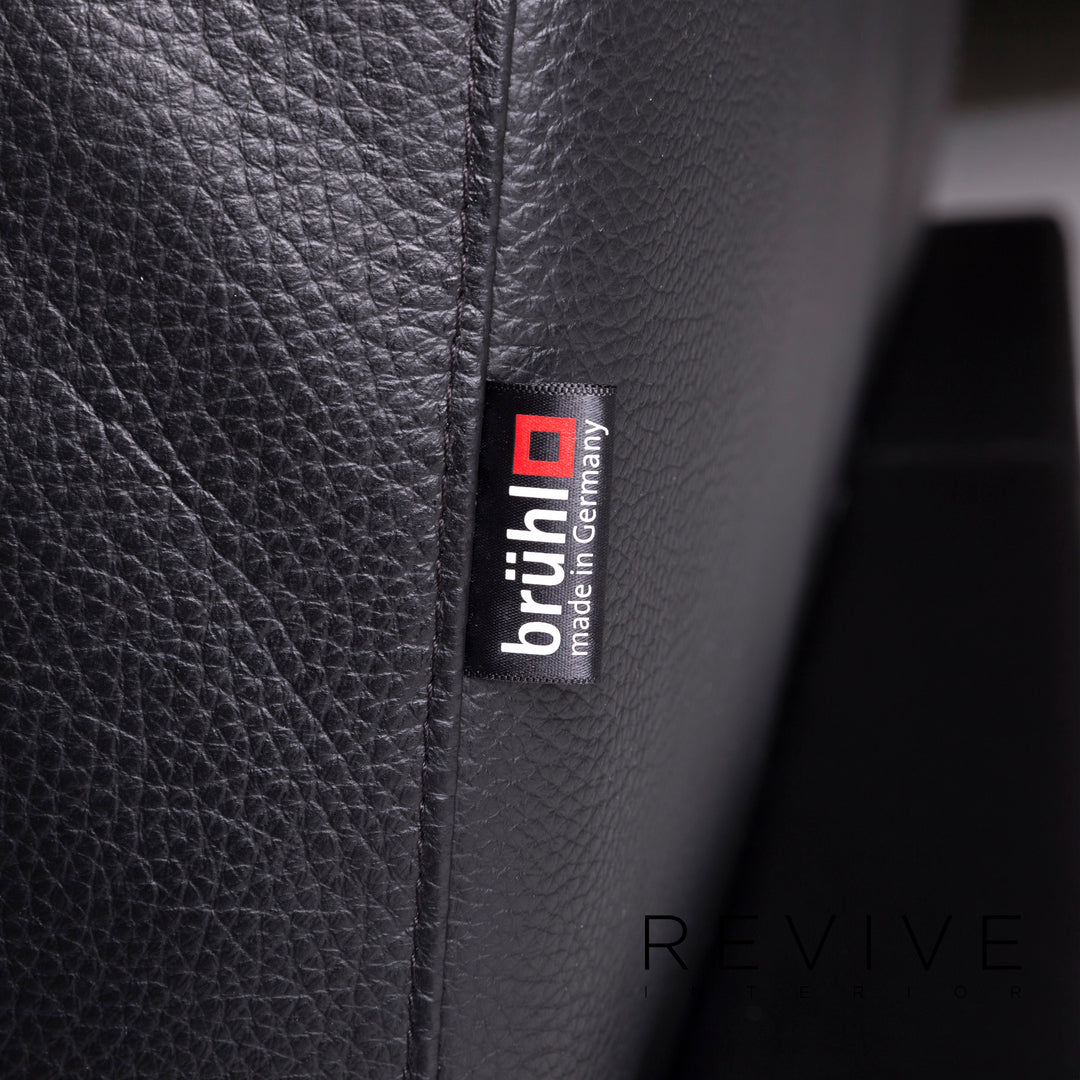Brühl Moule Leder Sofa Schwarz Zweisitzer inkl. Funktion #10775