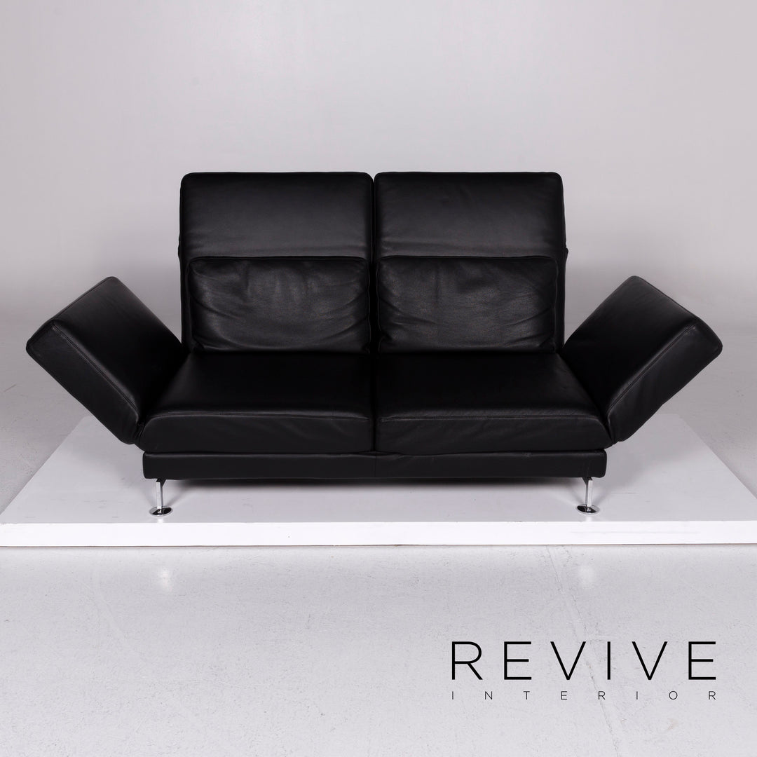 Brühl Moule Leder Sofa Schwarz Zweisitzer inkl. Funktion #10775