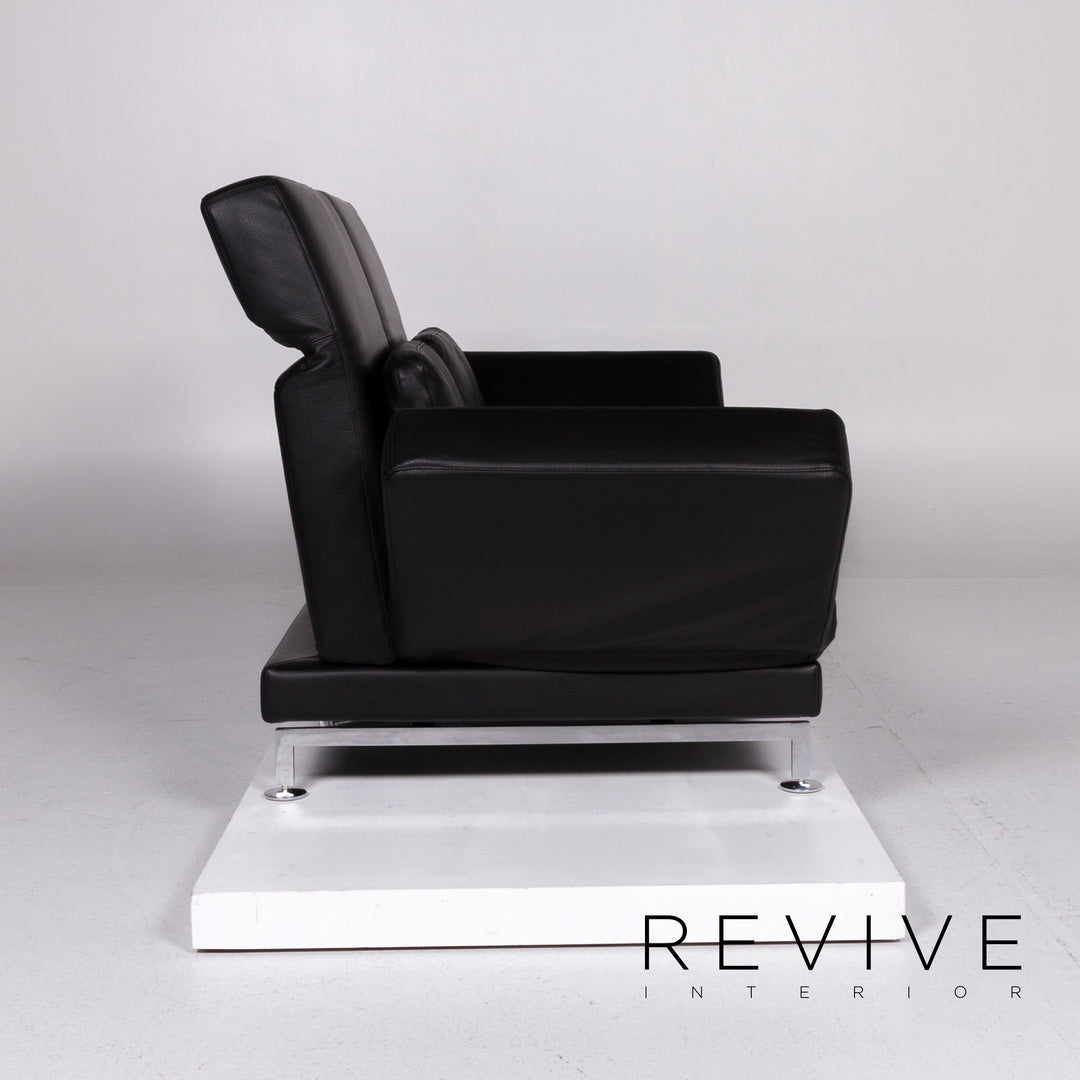 Brühl Moule Leder Sofa Schwarz Zweisitzer inkl. Funktion #10775