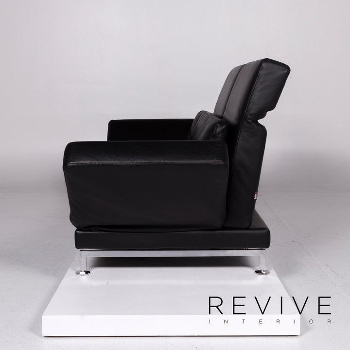 Brühl Moule Leder Sofa Schwarz Zweisitzer inkl. Funktion #10775