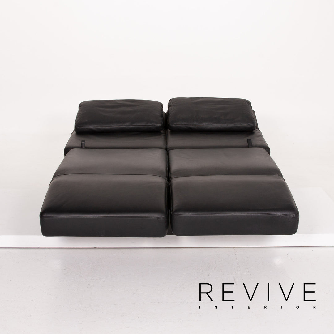 Brühl Moule Leder Sofa Schwarz Zweisitzer Liegefunktion #14277