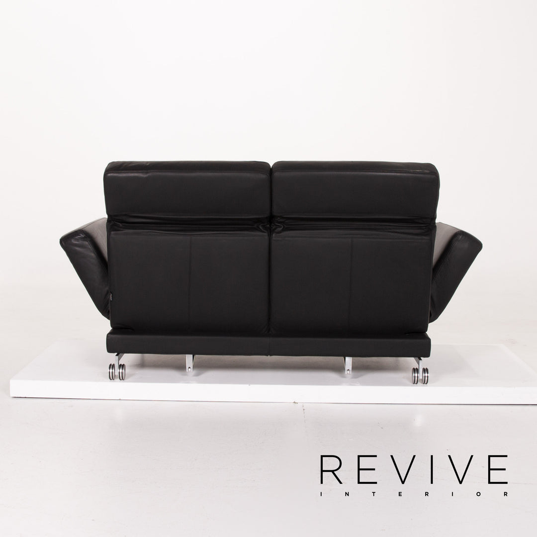 Brühl Moule Leder Sofa Schwarz Zweisitzer Liegefunktion #14277