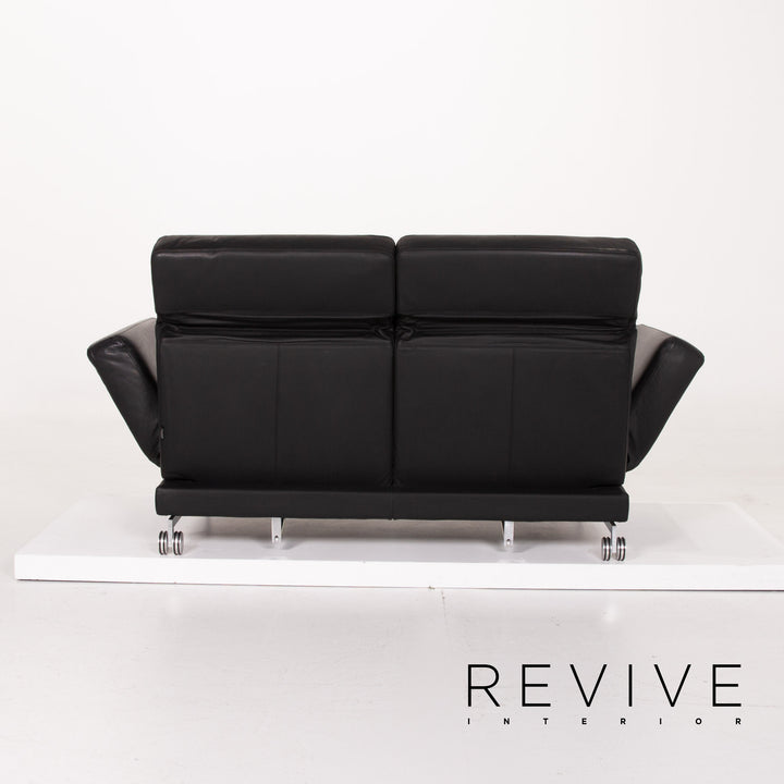 Brühl Moule Leder Sofa Schwarz Zweisitzer Liegefunktion #14277