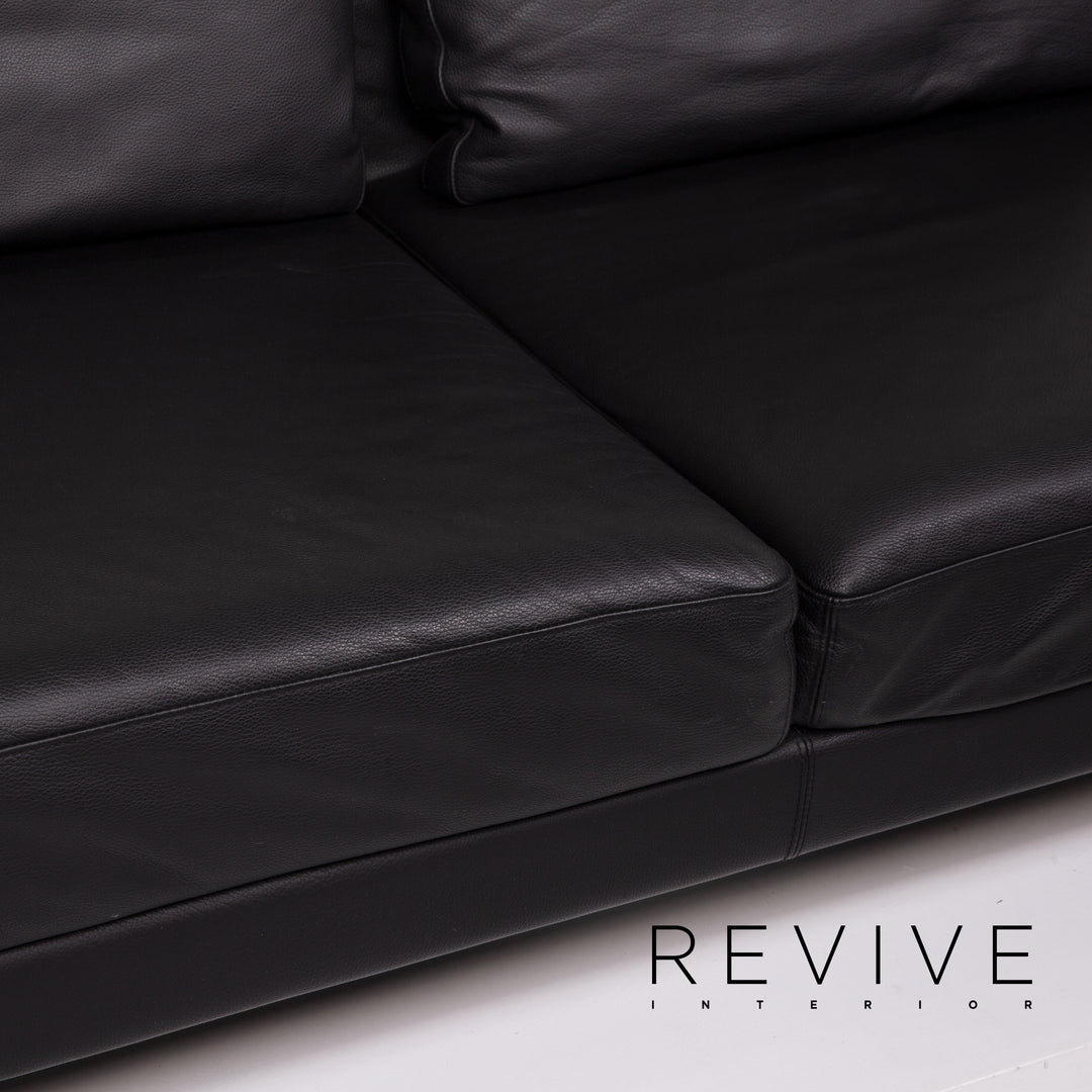 Brühl Moule Leder Sofa Schwarz Zweisitzer Liegefunktion #14277