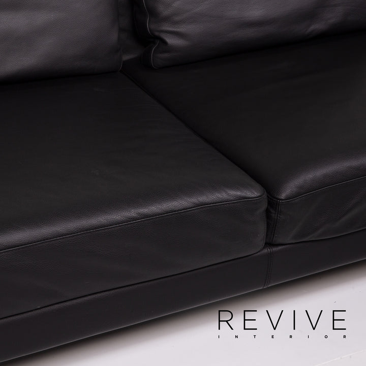 Brühl Moule Leder Sofa Schwarz Zweisitzer Liegefunktion #14277