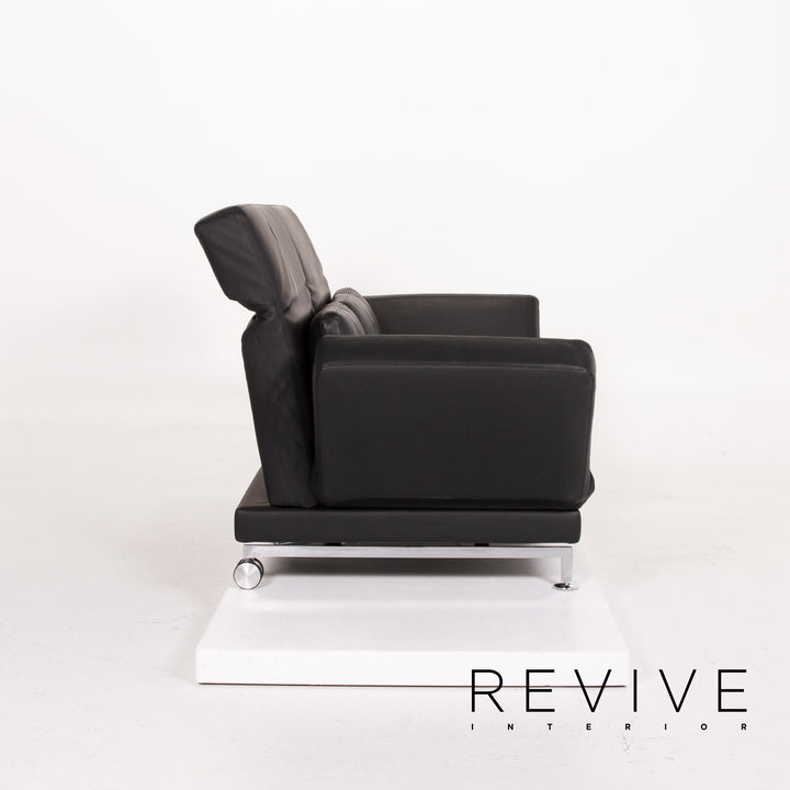 Brühl Moule Leder Sofa Schwarz Zweisitzer Liegefunktion #14277