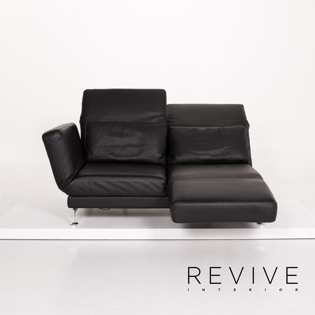 Brühl Moule Leder Sofa Schwarz Zweisitzer Liegefunktion #14277