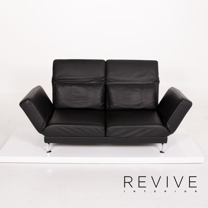 Brühl Moule Leder Sofa Schwarz Zweisitzer Liegefunktion #14277