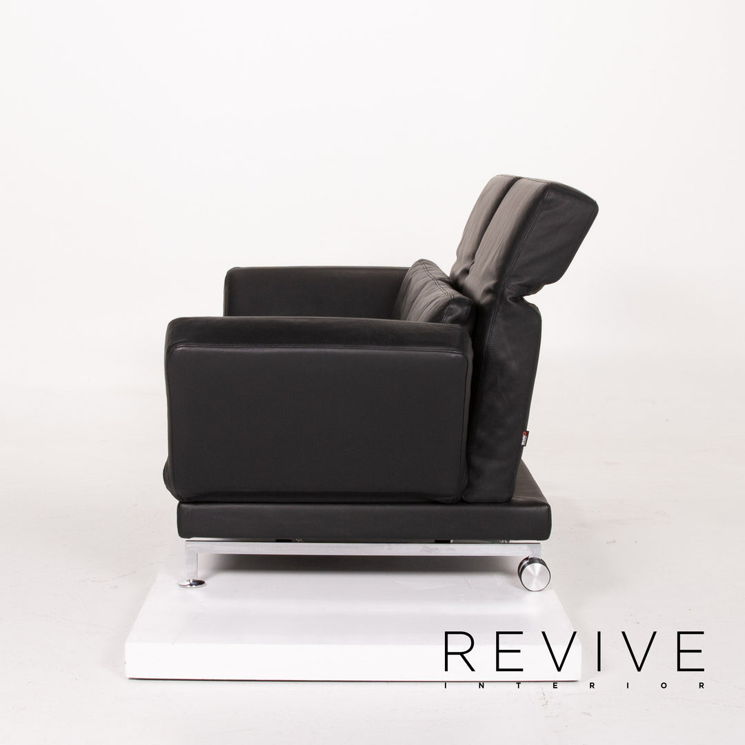 Brühl Moule Leder Sofa Schwarz Zweisitzer Liegefunktion #14277