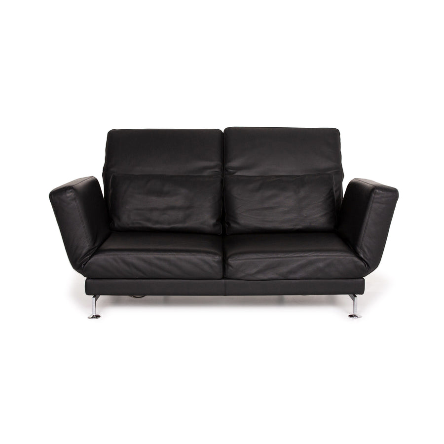 Brühl Moule Leder Sofa Schwarz Zweisitzer Liegefunktion #14277