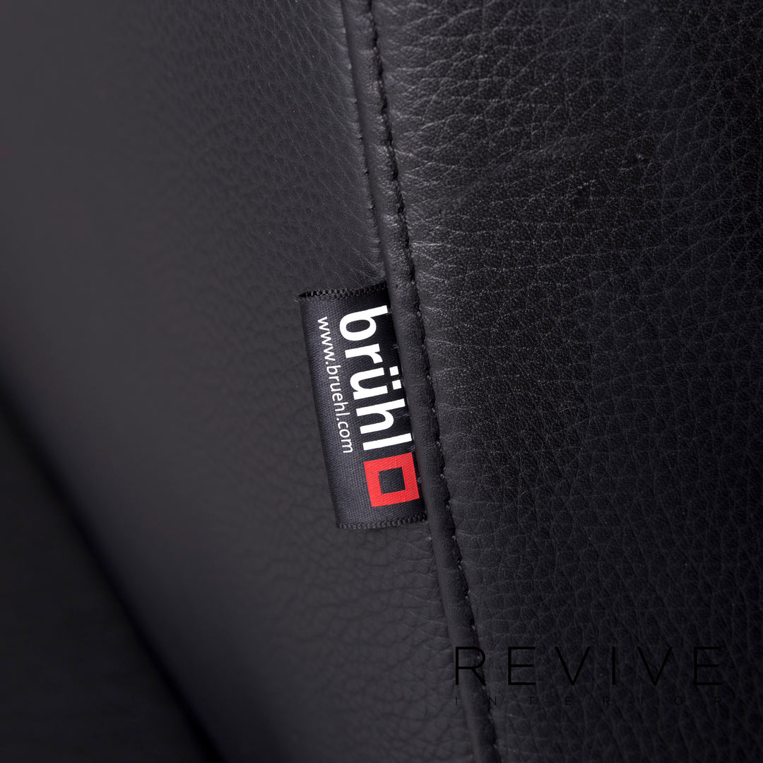 Brühl Moule Leder Sofa Schwarz Zweisitzer Relaxfunktion Funktion Couch #10677