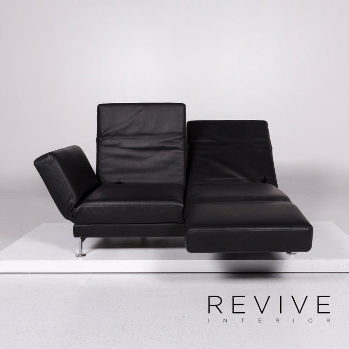 Brühl Moule Leder Sofa Schwarz Zweisitzer Relaxfunktion Funktion Couch #10677