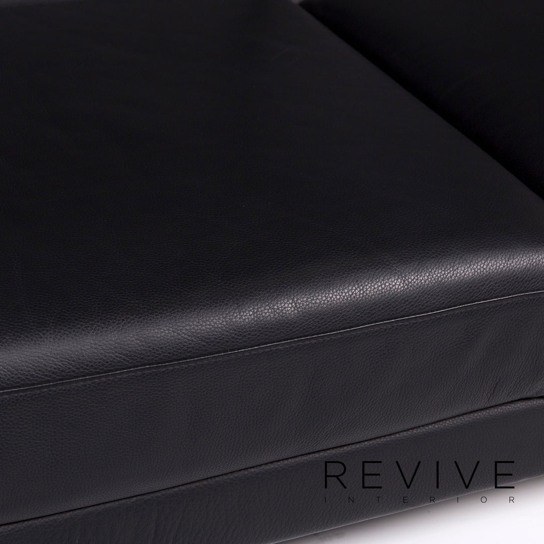 Brühl Moule Leder Sofa Schwarz Zweisitzer Relaxfunktion Funktion Couch #10677
