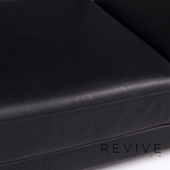 Brühl Moule Leder Sofa Schwarz Zweisitzer Relaxfunktion Funktion Couch #10677