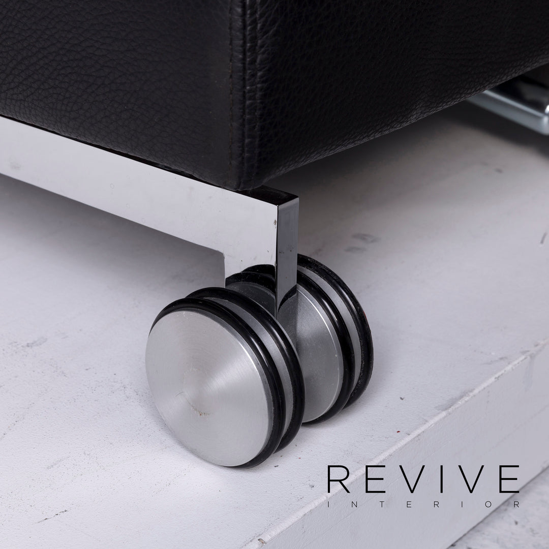 Brühl Moule Leder Sofa Schwarz Zweisitzer Relaxfunktion Funktion Couch #10677