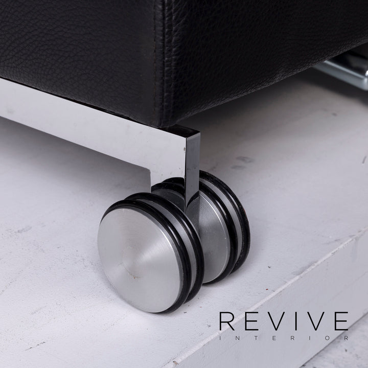 Brühl Moule Leder Sofa Schwarz Zweisitzer Relaxfunktion Funktion Couch #10677