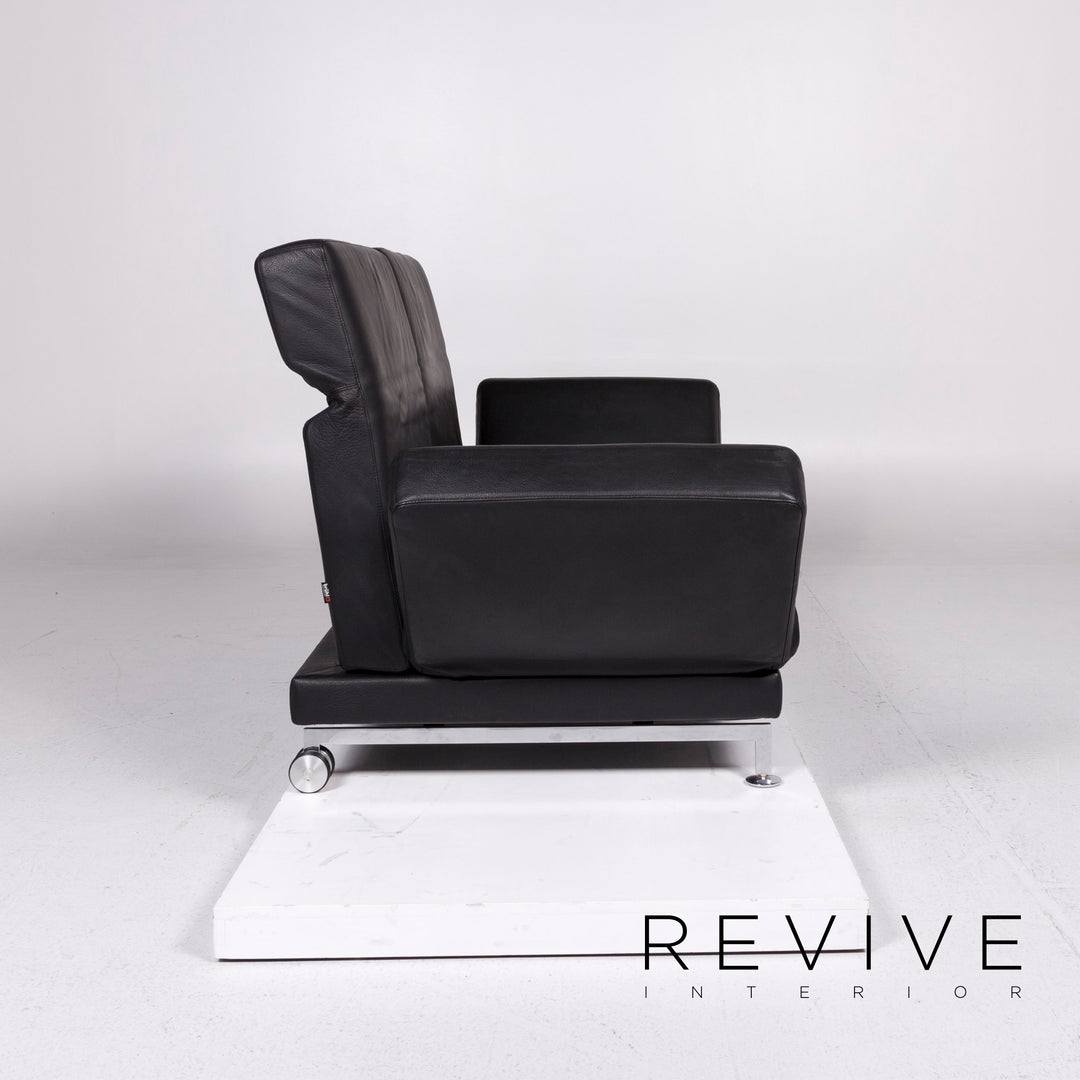 Brühl Moule Leder Sofa Schwarz Zweisitzer Relaxfunktion Funktion Couch #10677
