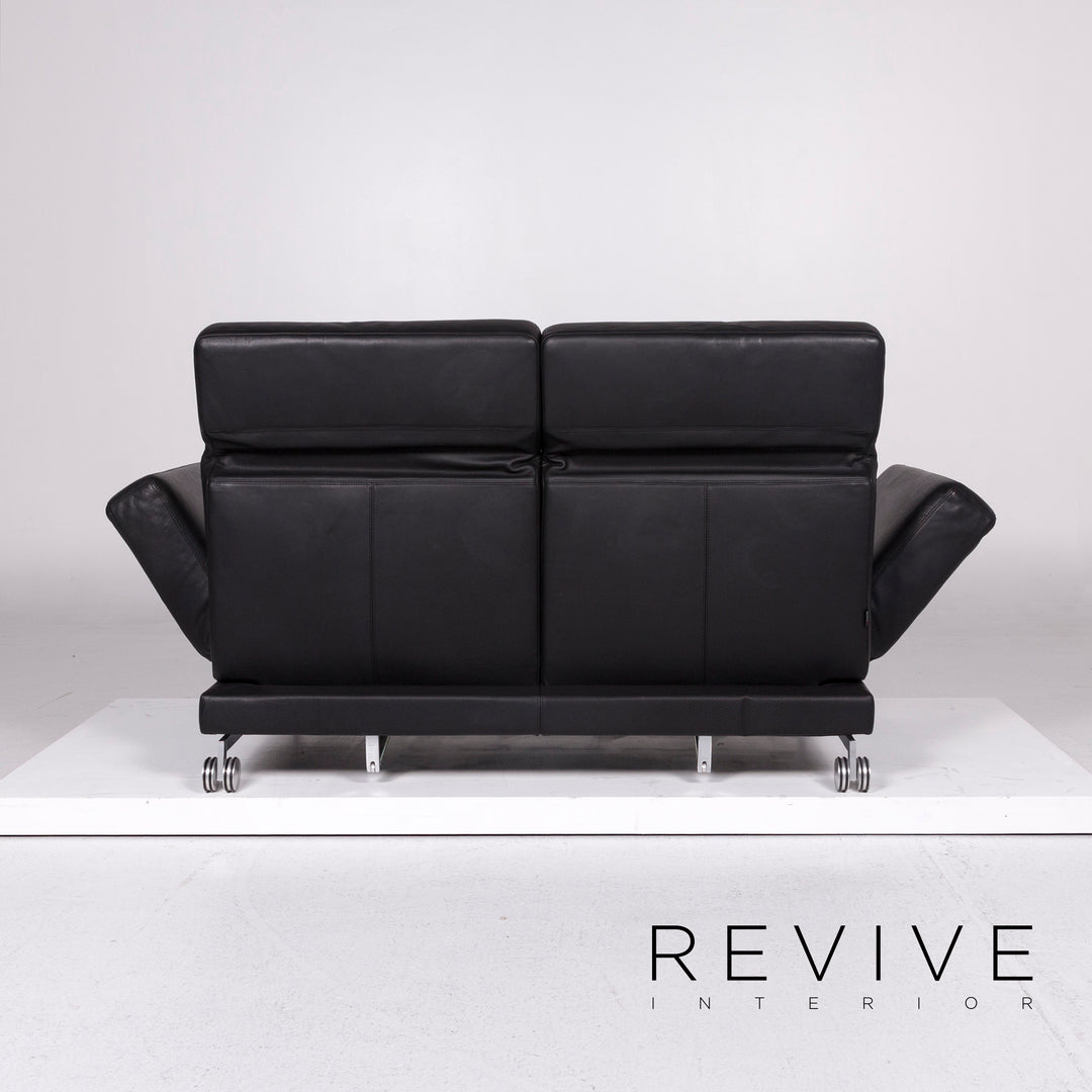 Brühl Moule Leder Sofa Schwarz Zweisitzer Relaxfunktion Funktion Couch #10677