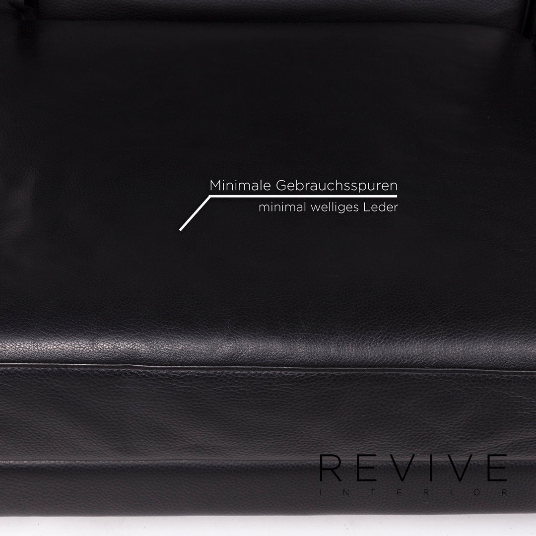 Brühl Moule Leder Sofa Schwarz Zweisitzer Relaxfunktion Funktion Couch #12052