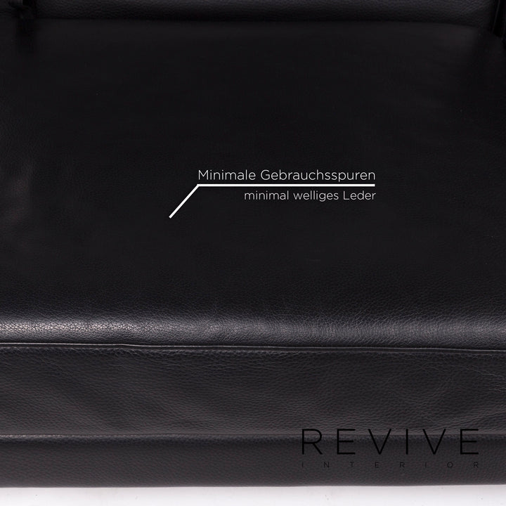 Brühl Moule Leder Sofa Schwarz Zweisitzer Relaxfunktion Funktion Couch #12052