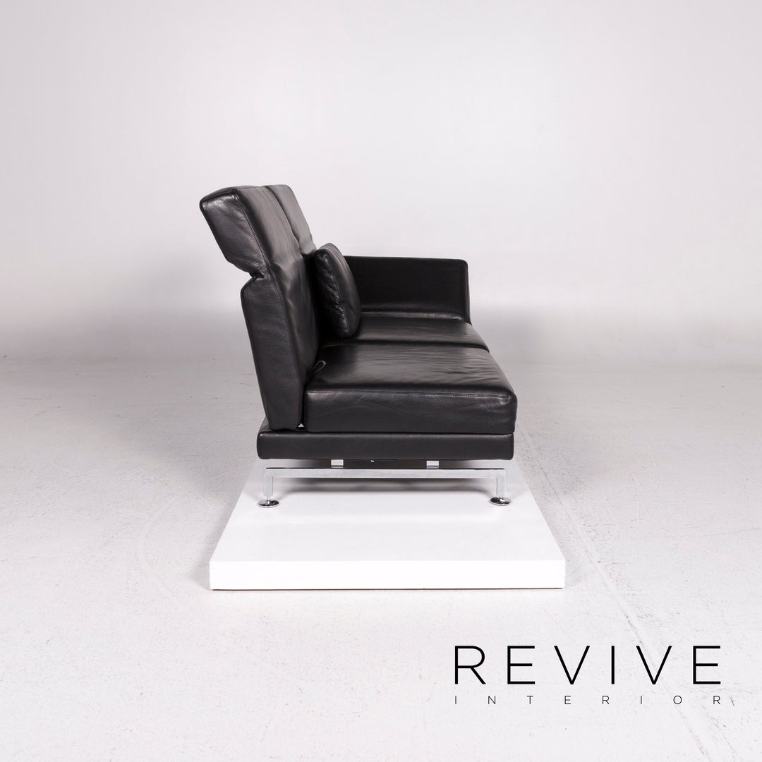 Brühl Moule Leder Sofa Schwarz Zweisitzer Relaxfunktion Funktion Couch #12052