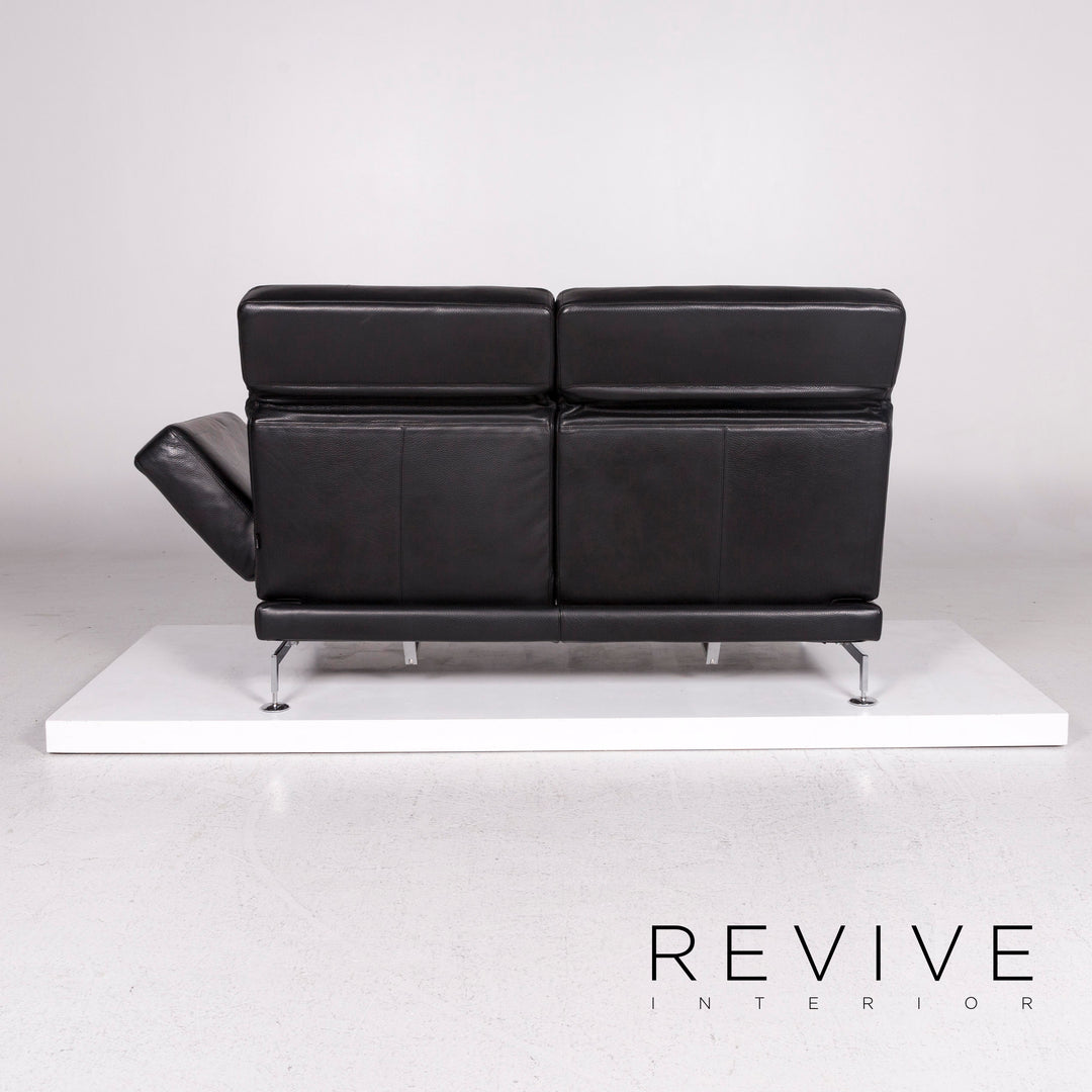 Brühl Moule Leder Sofa Schwarz Zweisitzer Relaxfunktion Funktion Couch #12052