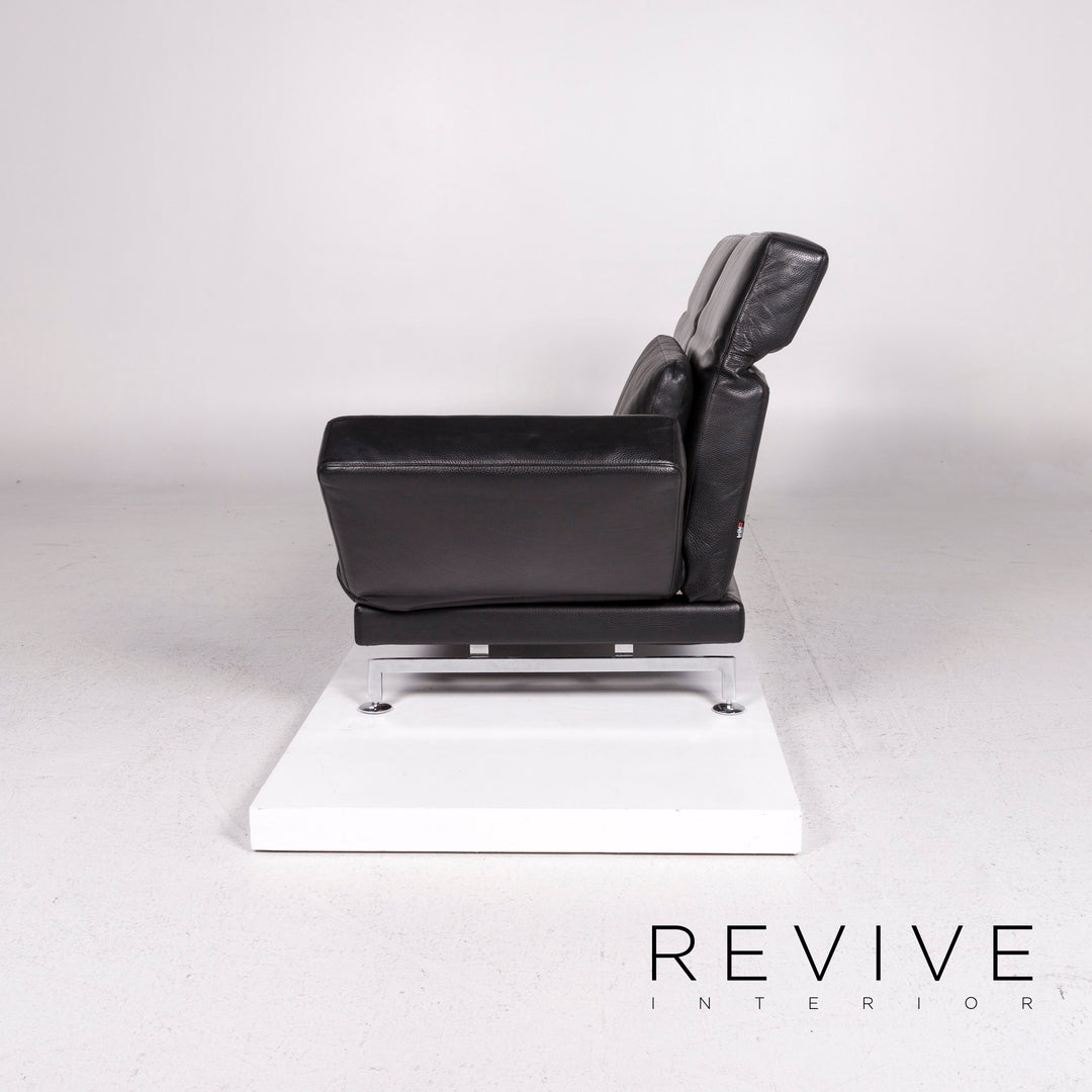 Brühl Moule Leder Sofa Schwarz Zweisitzer Relaxfunktion Funktion Couch #12052