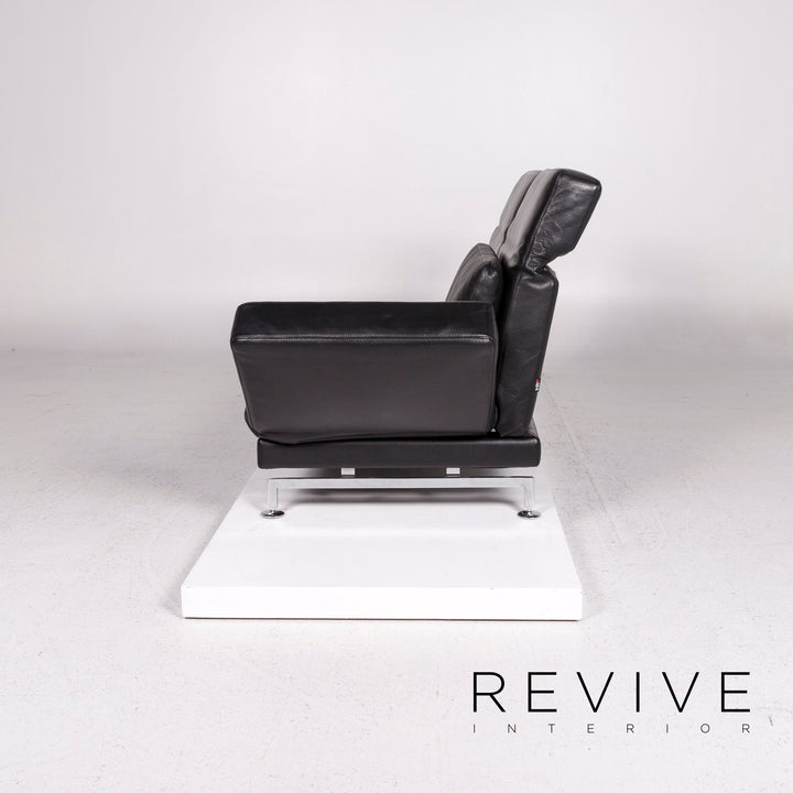 Brühl Moule Leder Sofa Schwarz Zweisitzer Relaxfunktion Funktion Couch #12052