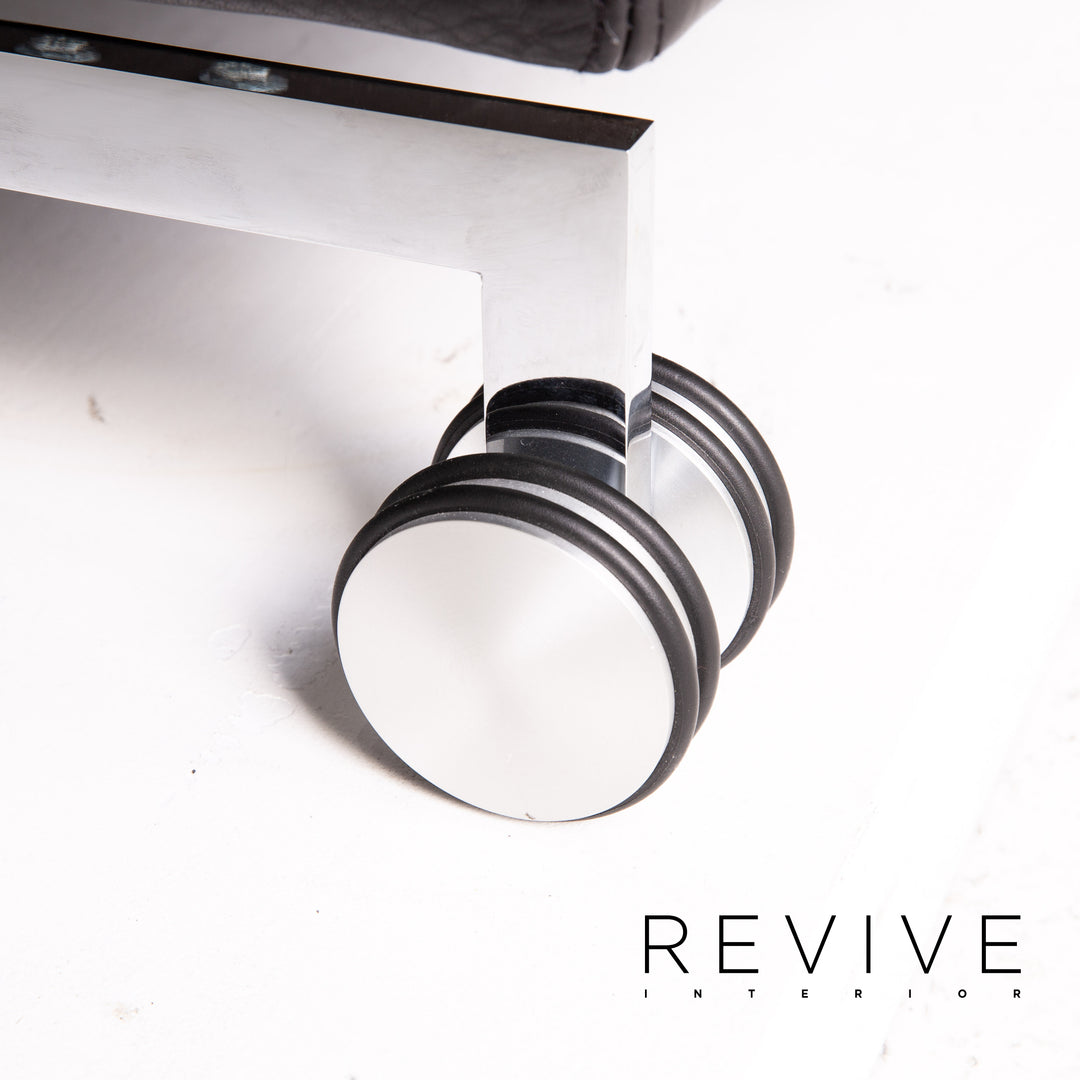 Brühl Moule Leder Sofa Schwarz Zweisitzer Schlafsofa Schlaffunktion Relaxfunktion Funktion Couch #13513