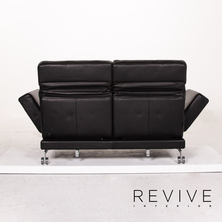 Brühl Moule Leder Sofa Schwarz Zweisitzer Schlafsofa Schlaffunktion Relaxfunktion Funktion Couch #13513