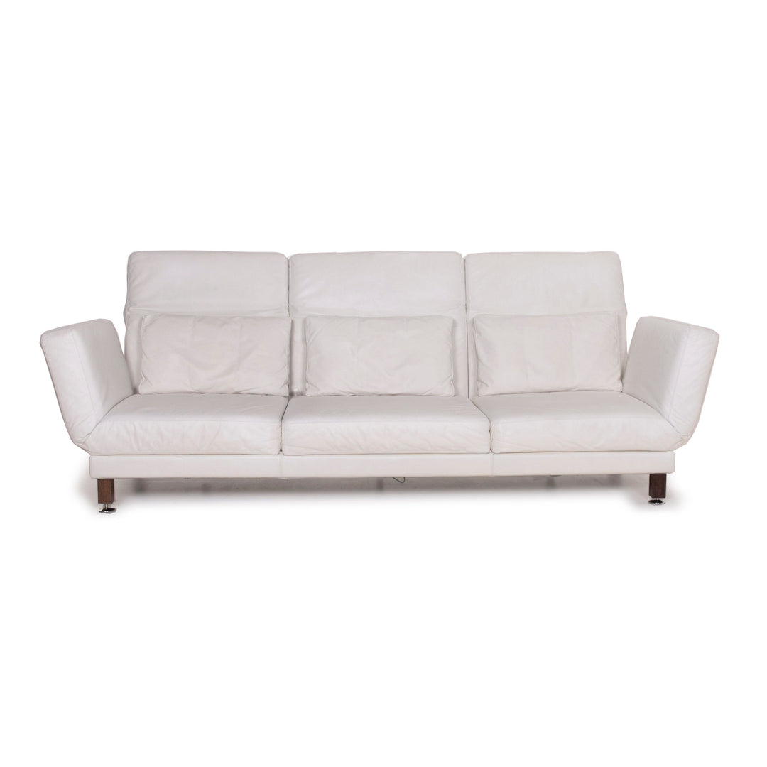 Brühl & Sippold Moule Leder Sofa Weiß Dreisitzer Relaxfunktion #14959