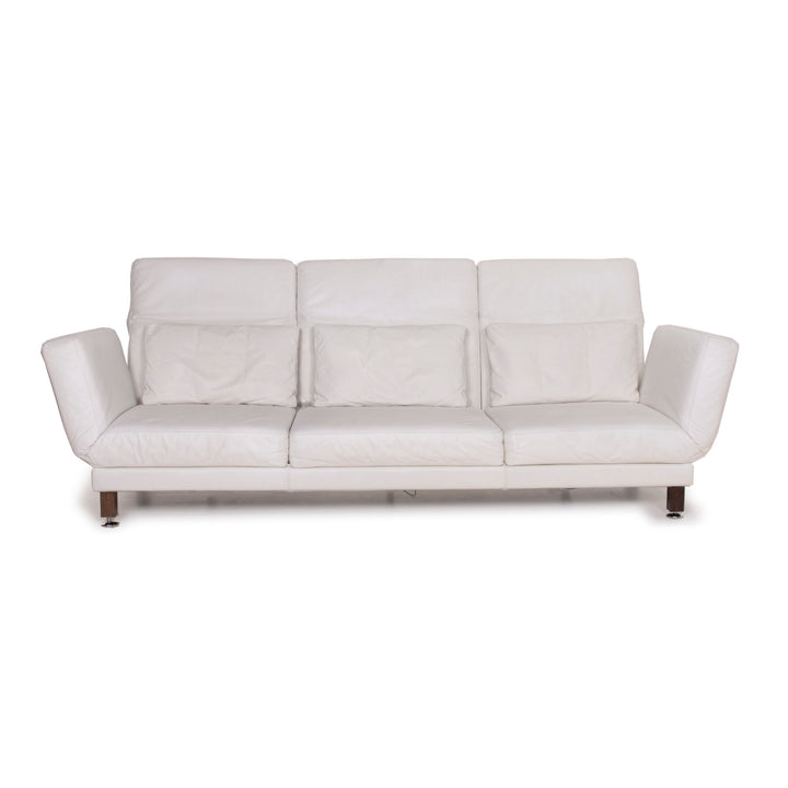 Brühl & Sippold Moule Leder Sofa Weiß Dreisitzer Relaxfunktion #14959