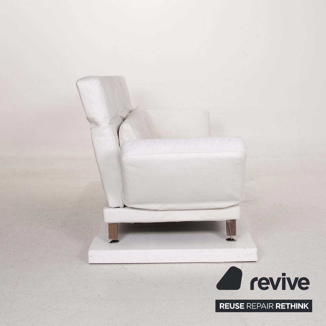 Brühl & Sippold Moule Leder Sofa Weiß Dreisitzer Relaxfunktion #14959