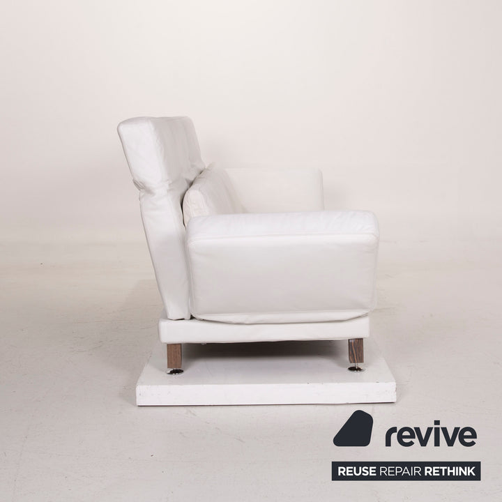 Brühl & Sippold Moule Leder Sofa Weiß Dreisitzer Relaxfunktion #14959
