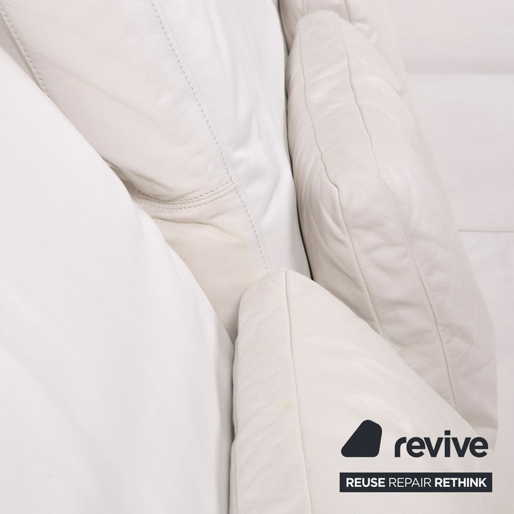 Brühl & Sippold Moule Leder Sofa Weiß Dreisitzer Relaxfunktion #14959