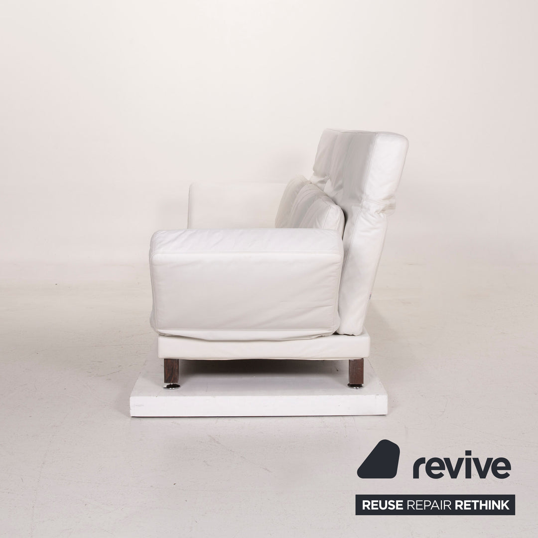 Brühl & Sippold Moule Leder Sofa Weiß Dreisitzer Relaxfunktion #14959