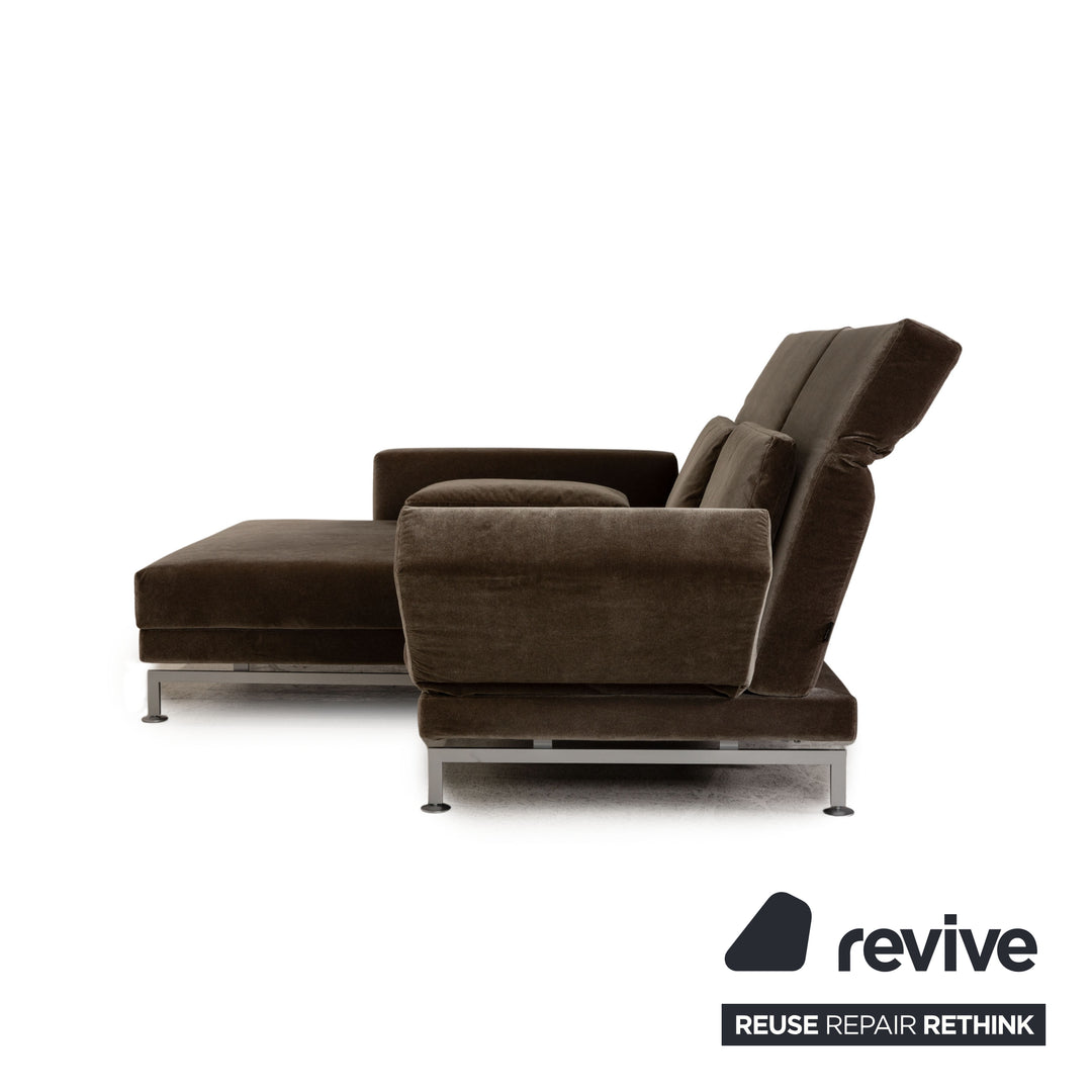 Brühl & Sippold Moule Samt Sofa Olivgrün Ecksofa Couch Funktion Relaxfunktion