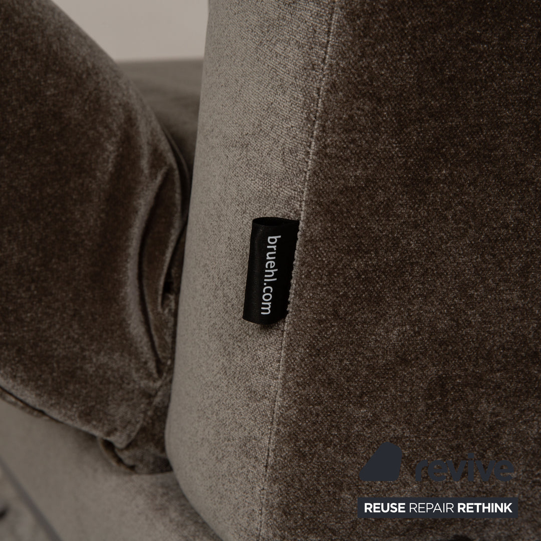 Brühl & Sippold Moule Samt Sofa Olivgrün Ecksofa Couch Funktion Relaxfunktion