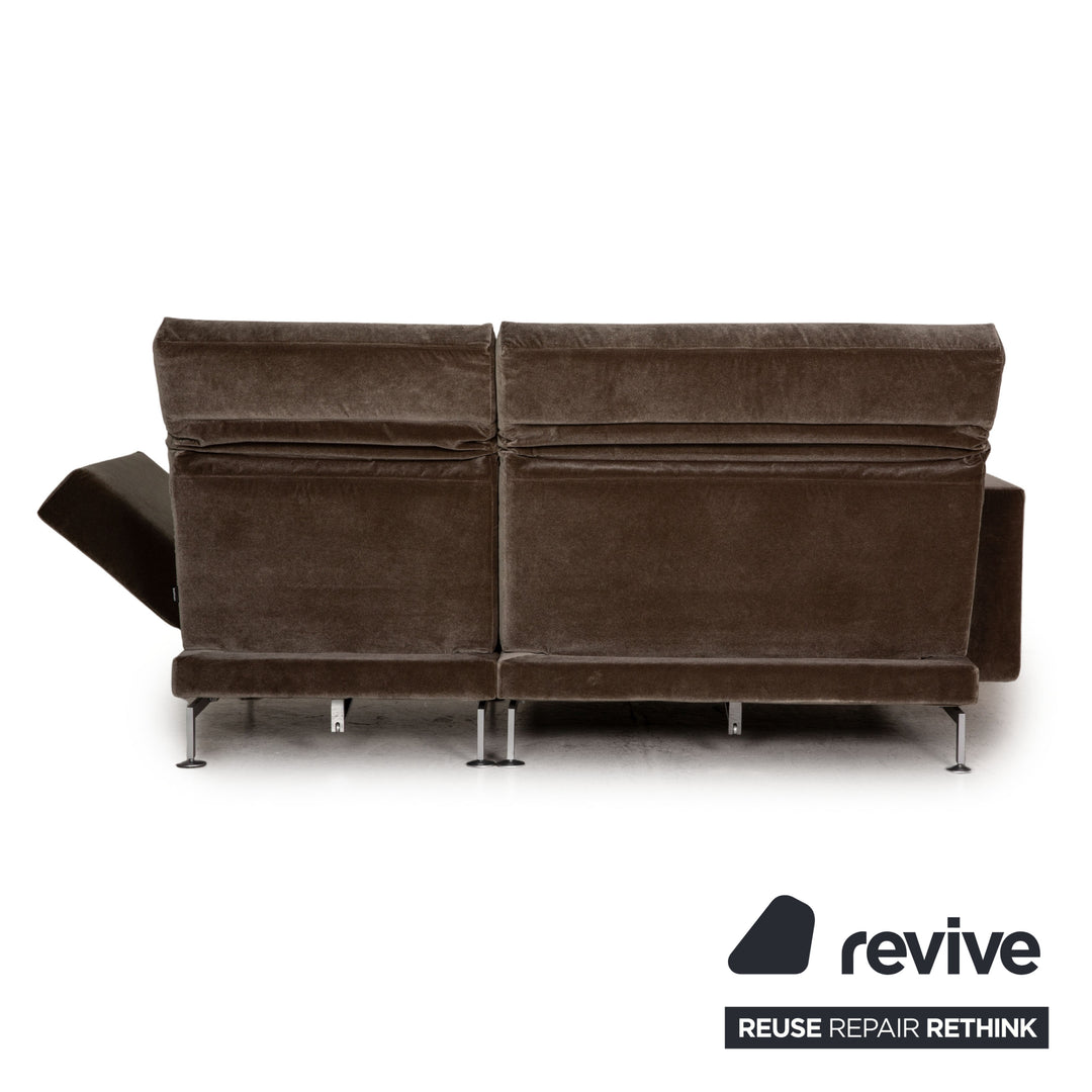 Brühl & Sippold Moule Samt Sofa Olivgrün Ecksofa Couch Funktion Relaxfunktion